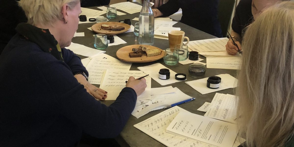 Taster Calligraphy Workshop in No.11 Kitchen Ham Common