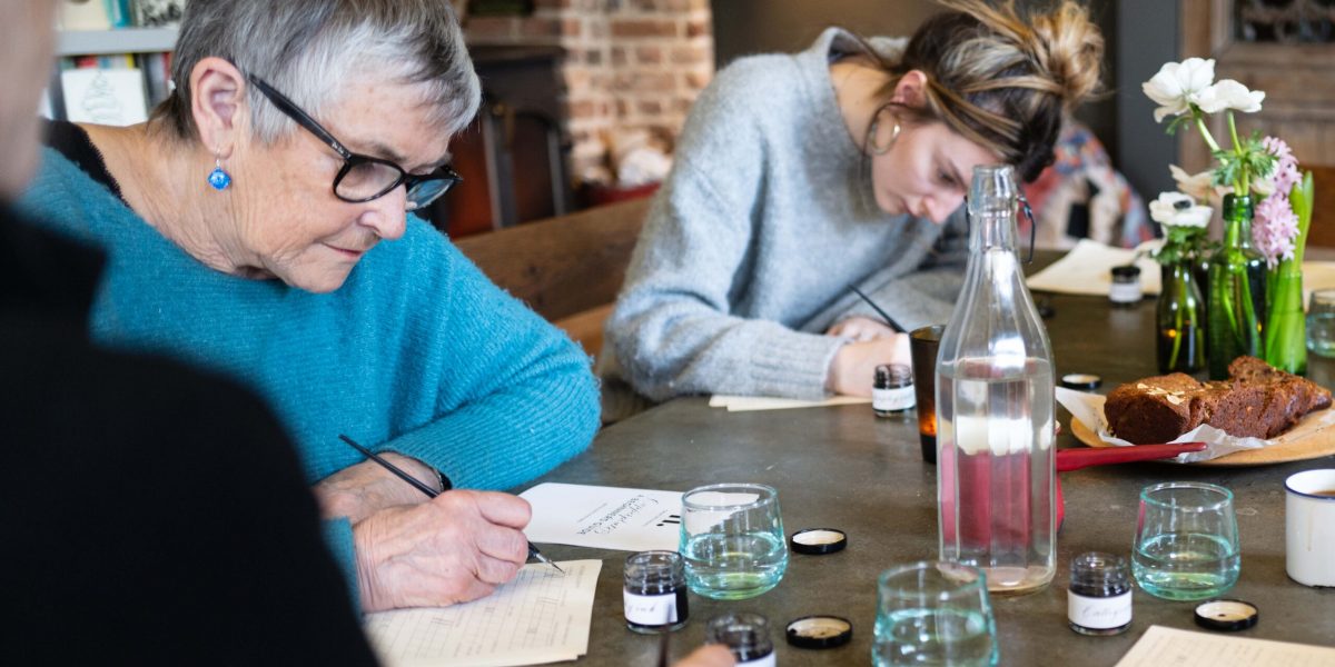 Taster Calligraphy Workshop in No.11 Kitchen Ham Common